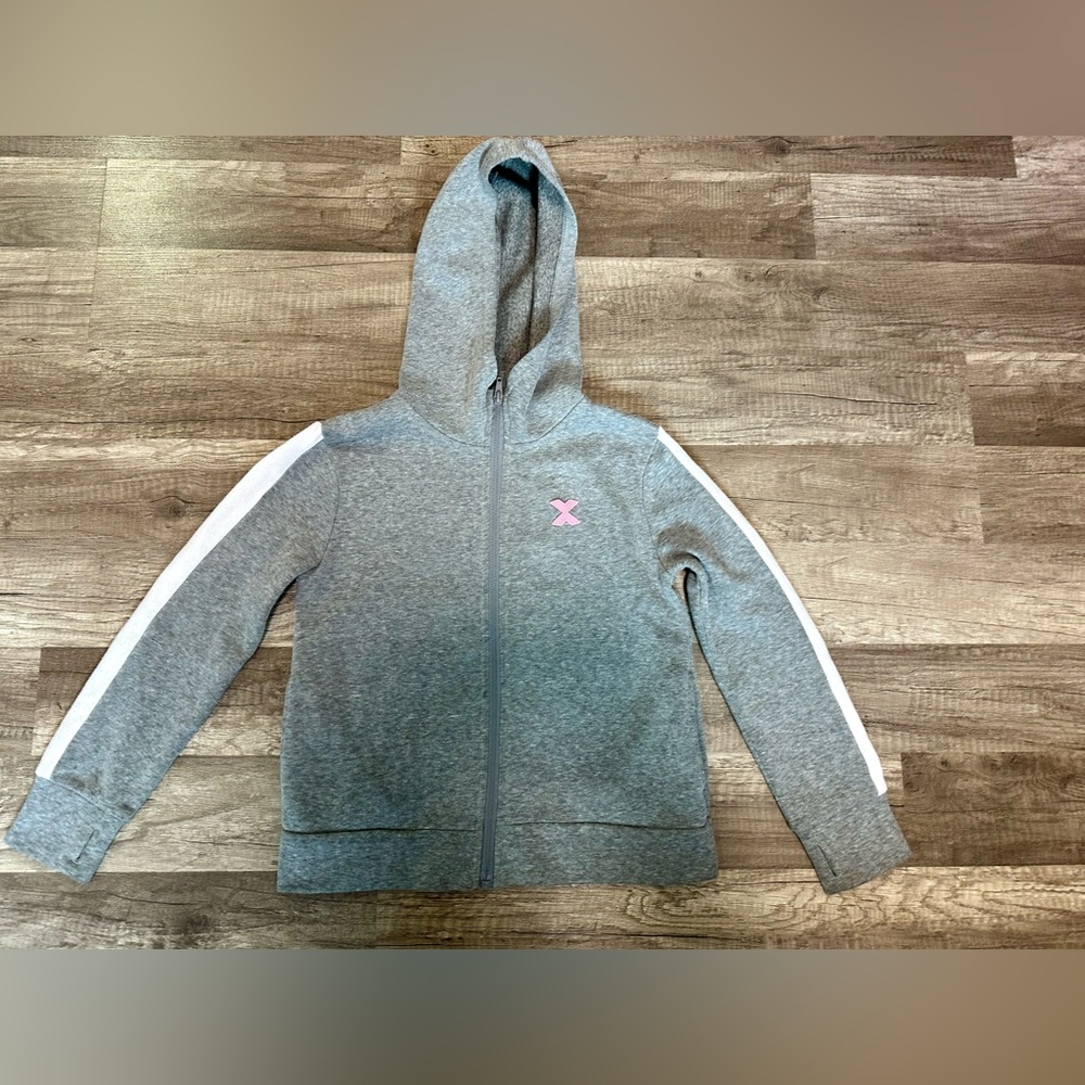 Xersion Girl's Gray Quick-Dri Full Zip Hoodie Sweatshirt  Size S 7/8